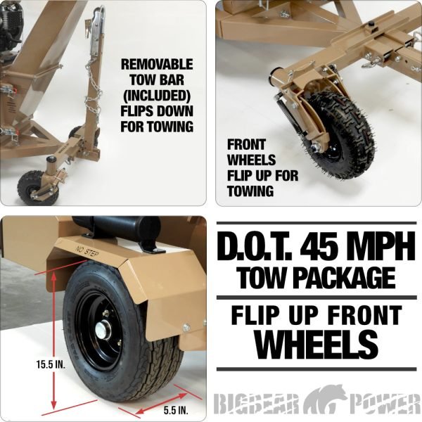 BigBear Power BBC62 Tornadic Wood Chipper 6" 20 HP V-Twin Engine Gas Powered Commercial Self Feeding Electric Start New