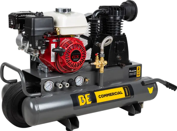 BE Portable Air Compressor with Honda GX200 Engine 13.8 CFM at 90 PSI New