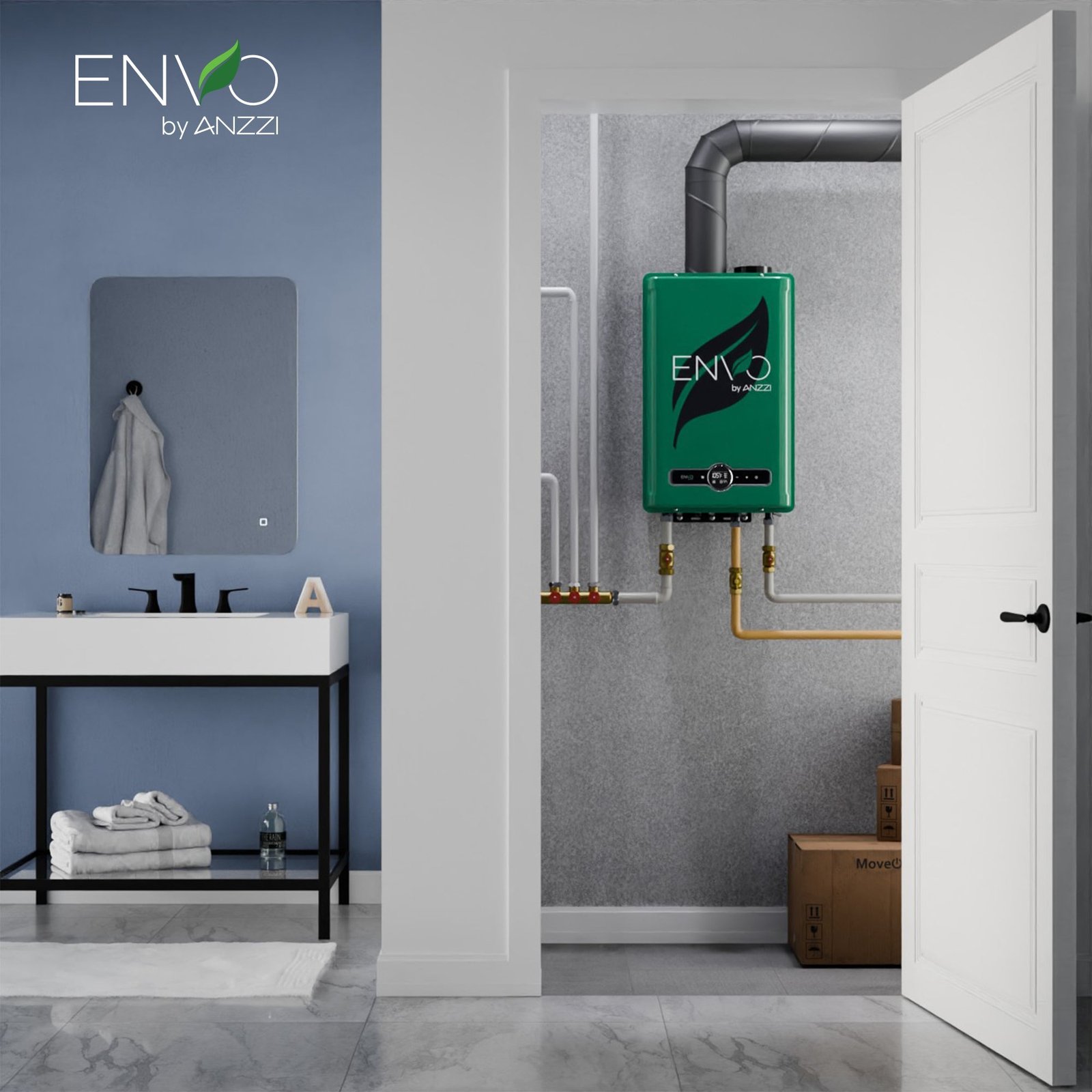 Anzzi Envo Tankless Water Heater Indoor Natural Gas 8.2 GPM 199,000 BTU 120V New